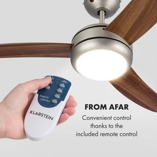 Klarstein El Paso, wentylator sufitowy, 52 trzonek E27, 3 śmigła imitacja drewna dębowego VTS6-El Paso darkoak - Wentylatory sufitowe - miniaturka - grafika 3