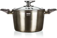 Garnki - Banquet Garnek ze szklaną pokrywką METALLIC PLATINUM 20 cm - miniaturka - grafika 1