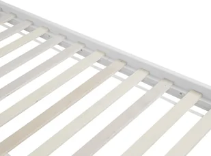 Beliani Łóżko drewniane białe ze stelażem 180 x 200 cm MAYENNE - Łóżka - miniaturka - grafika 5