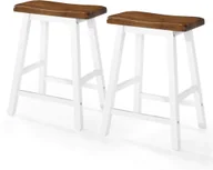 Taborety i hokery - vidaXL Stołki barowe, 2 szt., lite drewno, 45x23x60 cm - miniaturka - grafika 1