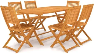 vidaXL 7-cz zestaw składanych mebli ogrodowych lite drewno akacjowe 3058156 - Meble ogrodowe - miniaturka - grafika 2