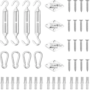 vidaXL 12-cz zestaw akcesoriów do montażu żagla ogrodowego stal 310241 - Pozostałe meble ogrodowe - miniaturka - grafika 8