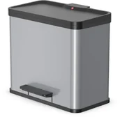 Kosze na śmieci - Hailo Kosz na śmieci Oko Duo Plus, rozmiar L, 17 L+9 srebrny Werk (0630-220) - miniaturka - grafika 1