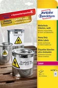 Etykiety do drukarek - Avery Zweckform Etykiety Heavy Duty Zweckform; A4, 8 ark./op., 45,7 x 21,2 mm, białe, poliestrowe L4778-8 - miniaturka - grafika 1