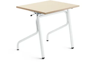 AJ Produkty Biurko szkolne z regulacją wysokości ADJUST, 700x600 mm, HPL z redukcją hałasu, brzoza, biały - Meble do szkół i przedszkoli AJ Produkty Biurko szkolne z regulacją wysokości ADJUST, 700x600 mm, HPL z redukcją hałasu, brzoza, biały - Meble do szkół i przedszkoli - miniaturka - grafika 1