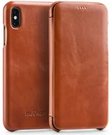 Etui i futerały do telefonów - moVear moVear Skórzane Etui Slim do iPhone Xs MAX | Ekskluzywny Pokrowiec z klapką, book case | flipSide S Skóra Vintage, Brązowy A0I11S0SLVBBKBR - miniaturka - grafika 1