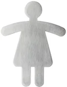 Dekoracje domu - Durable 495023 tabliczka na drzwi PICTO WC, 91 X 120 MM, Metaliczny Srebrny, srebrny metalik 495023 - miniaturka - grafika 1