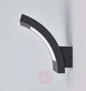 LAMPENWELT.COM Szaro-grafitowy kinkiet zewnętrzny LED Juvia, IP54 - Lampy ogrodowe - miniaturka - grafika 4