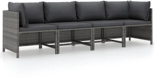 vidaXL 4-osobowa sofa ogrodowa z poduszkami polirattan szara 313501 - Sofy ogrodowe - miniaturka - grafika 2