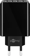 Ładowarki do telefonów - Goobay Ładowarka sieciowa 4x Usb 30W 3A Czarna - miniaturka - grafika 1