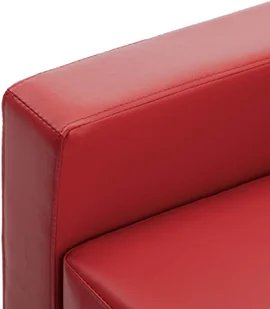 vidaXL 3-osobowa sofa z podnóżkiem, czerwona, sztuczna skóra - Narożniki - miniaturka - grafika 6