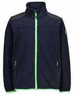 Kurtki i kamizelki sportowe męskie - CMP CMP Chłopięca kurtka polarowa Giacca in Pile Jacquard Knitted Con Patch niebieski czarny i niebieski 98 30H2184 - miniaturka - grafika 1