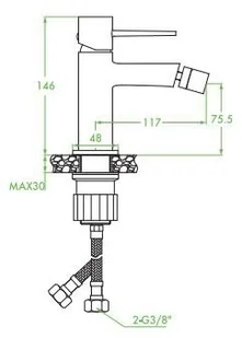 Laveo Laveo Bateria bidetowa z korkiem Polla BAP 732D czarna - Baterie podtynkowe - miniaturka - grafika 4