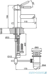 KOHLMAN Roxin Black bateria umywalkowa czarny półmat QB100RB - Baterie umywalkowe - miniaturka - grafika 2