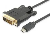 Kable światłowodowe - Equip USB Kabel Type-C wtyczka -> DVI wtyczka 1,8 m czarna (133468) - miniaturka - grafika 1