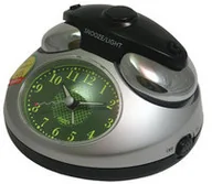 Zegary - Atrix Budzik sweep z melodią i dzwonkami /srebrny 992S - miniaturka - grafika 1