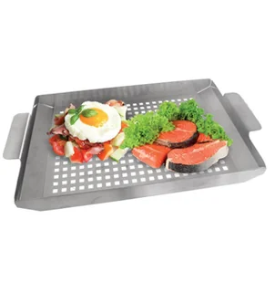 Orion nierdzewna płyta grillowa perforowana 38,5x22,5x3 cm - Akcesoria do grilla - miniaturka - grafika 3