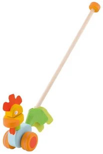 Sevi Drewniana zabawka do pchania, kogut z ruchomą główką, 55x18x11 cm - Pchacze Sevi Drewniana zabawka do pchania, kogut z ruchomą główką, 55x18x11 cm - Pchacze - miniaturka - grafika 1
