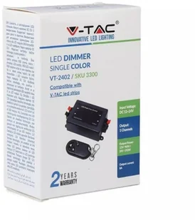 V-TAC Włącznik Ściemniacz Taśm LED jednokolorowych RF Radiowy 12V/96W 24V/192W 8A VT-4083 - Akcesoria do oświetlenia - miniaturka - grafika 4