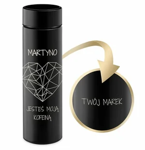 Murrano Kubek termiczny Termos z wyświetlaczem LED z grawerem dla niej na KUB-E-BK-022 - Kubki termiczne - miniaturka - grafika 9