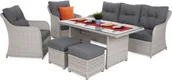 Meble ogrodowe - HOME &amp; GARDEN Meble ogrodowe technorattanowe Bergamo White / Grey 645958 - miniaturka - grafika 1