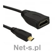 Qoltec Kabel Qoltec Micro HDMI D męski HDMI A żeński v1.4 | 0,2m 50399 - Huby USB - miniaturka - grafika 2