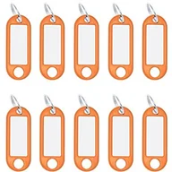 Breloki - Wedo 262101806 breloczek na klucze z tworzywa sztucznego (z pierścieniem, wymienne etykiety) 10 sztuk, pomarańczowy 262 101806 - miniaturka - grafika 1