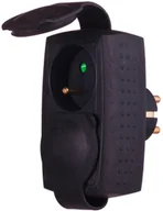 Przedłużacze i rozgałęźniki - Legrand Rozgałęźnik gumowy z pokrywką 2x2P+Z 16 A czarny - miniaturka - grafika 1