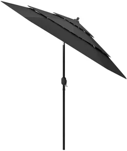 vidaXL 3-poziomowy parasol na aluminiowym słupku, antracytowy, 2,5 m 313862 - Parasole ogrodowe - miniaturka - grafika 3