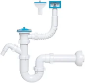Syfony - TYCNER OBI Syfon zlewozmywakowy rurowy z przelewem - miniaturka - grafika 1