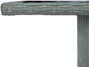 vidaXL Stół ogrodowy, jasnoszary rattan PE i hartowane szkło - Stoły ogrodowe - miniaturka - grafika 4