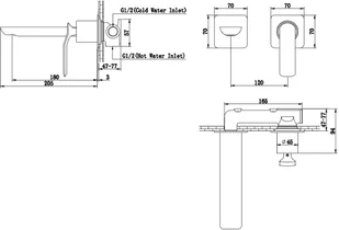 Kohlman Experience Gold bateria podtynkowa umywalkowa złoty połysk QW180EGD | - Baterie podtynkowe - miniaturka - grafika 2