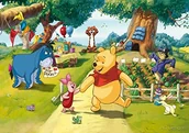 Wyposażenie pokoiku dziecięcego - Disney AG Design FTDs1938 Winnie Puuh, papierowa fototapeta do pokoju dziecięcego - 255 x 180 cm - 2 części, papier, wielokolorowy, 0,1 x 255 x 180 cm - miniaturka - grafika 1