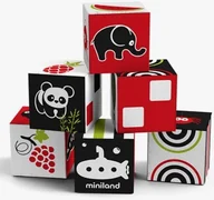 Zabawki sensoryczne - Klocki moje pierwsze zmysły 6szt miękkie Miniland - miniaturka - grafika 1