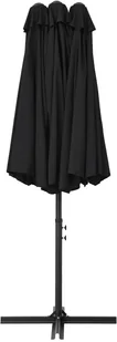 vidaXL Parasol ogrodowy na słupku aluminiowym, 460 x 270 cm, czarny vidaXL - Parasole ogrodowe - miniaturka - grafika 6