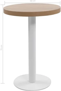 vidaXL Stolik bistro, jasnobrązowy, 60 cm, MDF - Stoły - miniaturka - grafika 5