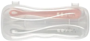 Beaba Zestaw łyżeczek silikonowych 4 m+ Old Pink, 2 szt. solution-bc-6068-0 - Sztućce dla dzieci - miniaturka - grafika 6