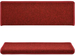 vidaXL Nakładki na schody, 15 szt., 65x25 cm, czerwone - Dywany - miniaturka - grafika 4