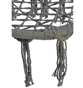 SASKA GARDEN Hamak ażurowy fotel wiszący 80x60cm luxe z poduszką szary 1026954 - Fotele ogrodowe wiszące - miniaturka - grafika 7