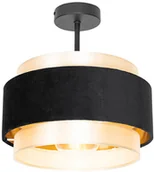 Lampy sufitowe - QAZQA Nowoczesna lampa sufitowa czarno-złota - Elif - miniaturka - grafika 1
