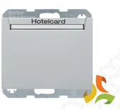 Wyłączniki światła i elektryczne - Hager BERKER K.5 Wyłącznik przekaźnikowy na kartę hotelową aluminium 16417134 16417134/HAG - miniaturka - grafika 1