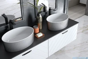 Besco Uniqa Glam Srebrna umywalka nablatowa 32x46x17cm #UMD-U-NGS | - Umywalki - miniaturka - grafika 4