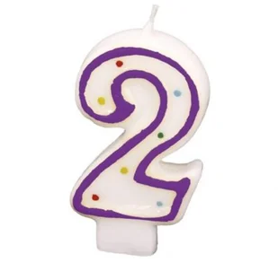 AMSCAN Świeczka cyferka w kropki nr 2 - Kinder party - miniaturka - grafika 3