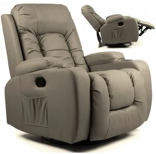 Mebel Elite Fotel Masujący Rozkładany BOX Szary - Fotele Mebel Elite Fotel Masujący Rozkładany BOX Szary - Fotele - miniaturka - grafika 1