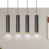 Lampy sufitowe - EULUNA Lampa wisząca Kumo czarna/złota 4-punktowa - miniaturka - grafika 1