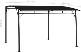 vidaXL Zadaszenie ogrodowe, 3 x 3 x 2,25 m, antracytowe - Pawilony ogrodowe - miniaturka - grafika 7