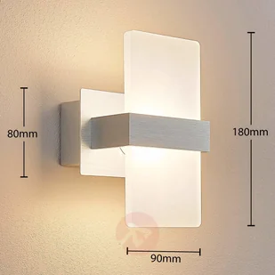 Lampenwelt COM Kinkiet LED Yorick z białą osłoną z tworzywa - Lampy ścienne - miniaturka - grafika 2