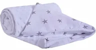 Koce i narzuty dla dzieci - Medi Partners Kocyk dziecięcy 75x100cm Medi Partners Dwustronny Wielofunkcyjny Do wózków Minky Miękki Przytulny 100% Bawełna (Szare gwiazdki z białym) - miniaturka - grafika 1
