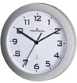 Inne - Precision Zegar ścienny, ze srebrnego obudowa, średnica 23 cm PREC0060 - miniaturka - grafika 1