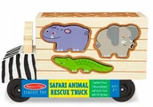 Samochody i pojazdy dla dzieci - Sorter z drewna Ciężarówka Safari dla dzieci 9el. - miniaturka - grafika 1